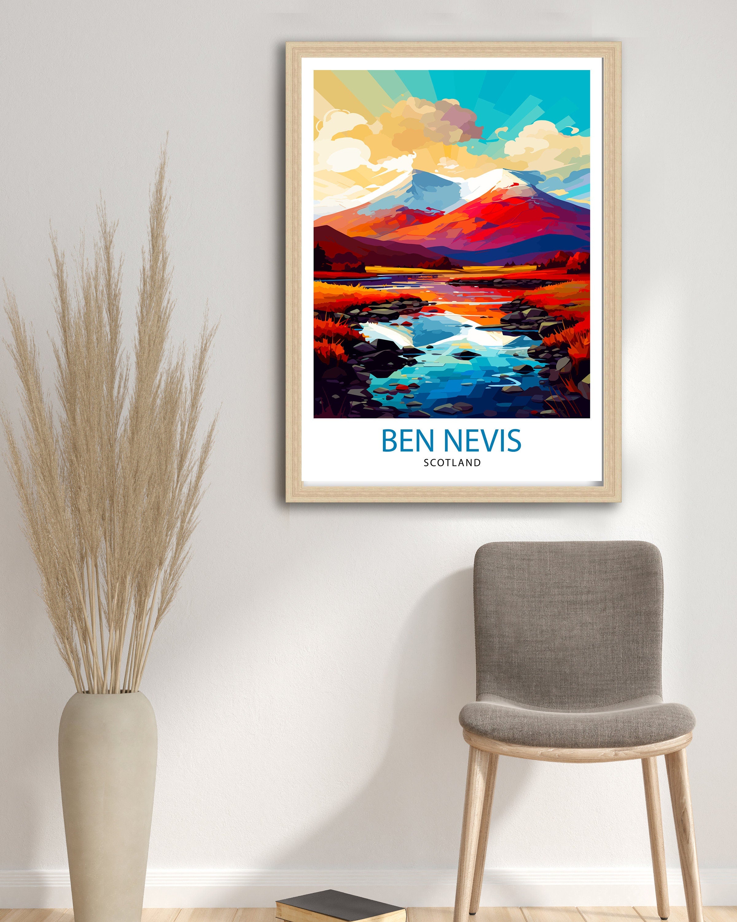 Ben Nevis Print Scottish Mountain Decor Fort William Scotland Wall Art Ben Nevis Summit Poster Scottish Highlands Landscape Artwork Hiking