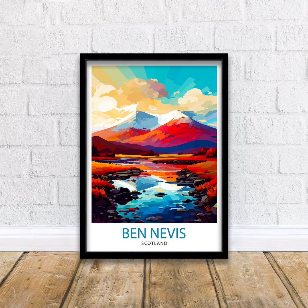 Ben Nevis Poster Scottish Mountain Decor Fort William Scotland Wall Art Ben Nevis Summit Poster Scottish Highlands Landscape Artwork Hiking