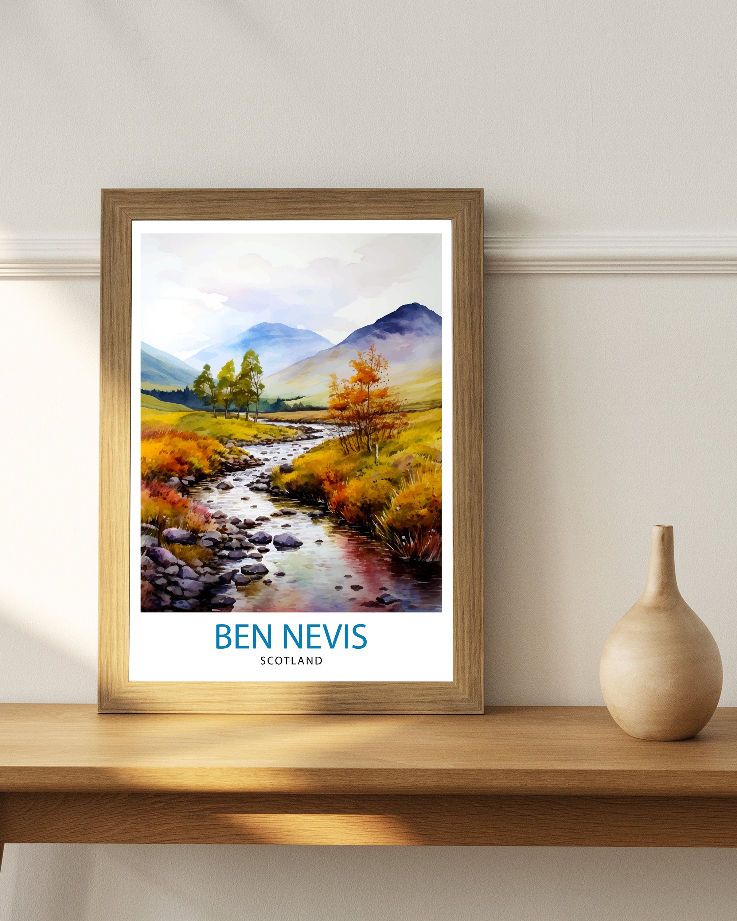 Ben Nevis Print Scottish Mountain Decor Fort William Scotland Wall Art Ben Nevis Summit Poster Scottish Highlands Landscape Artwork Hiking