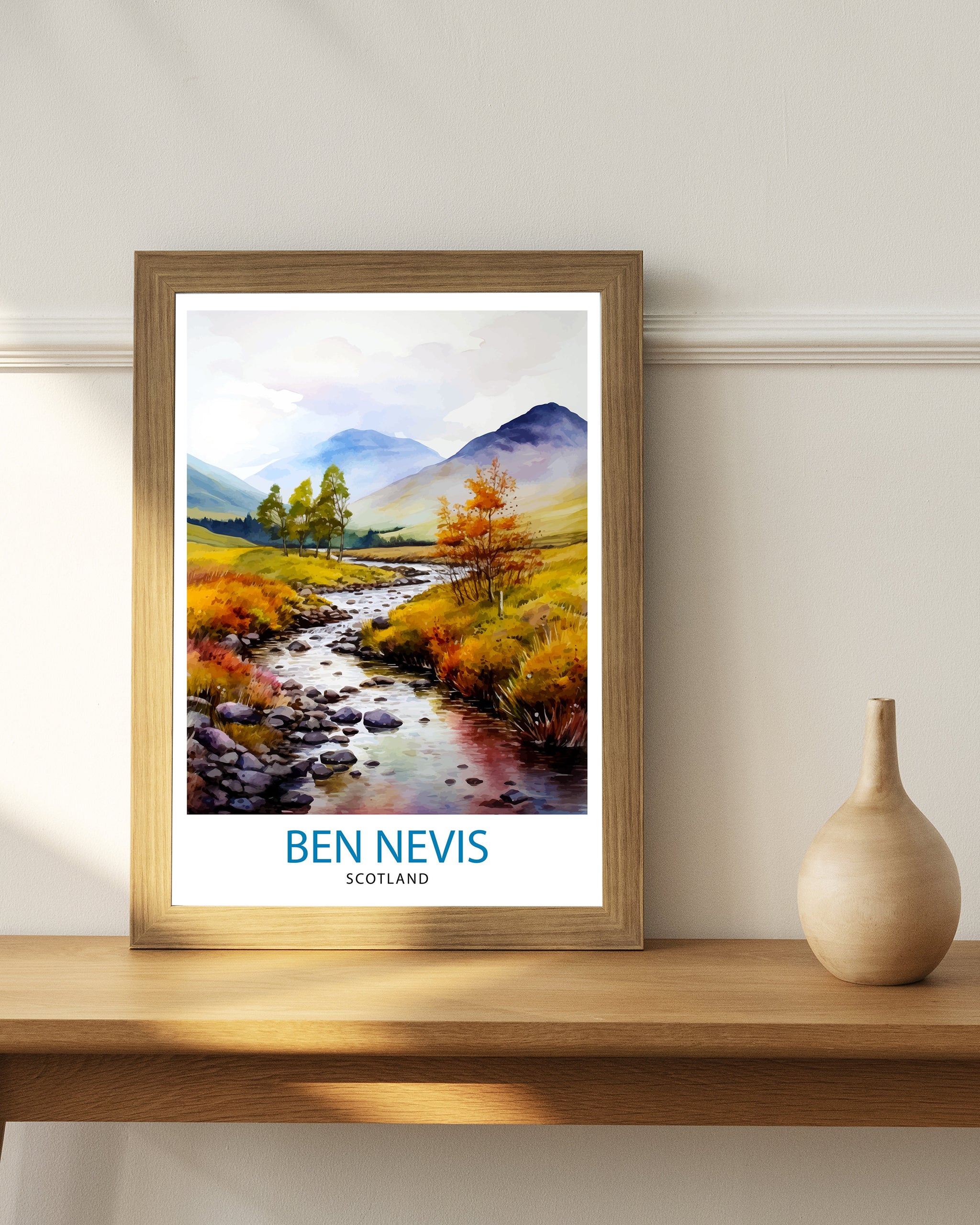 Ben Nevis Print Scottish Mountain Decor Fort William Scotland Wall Art Ben Nevis Summit Poster Scottish Highlands Landscape Artwork Hiking
