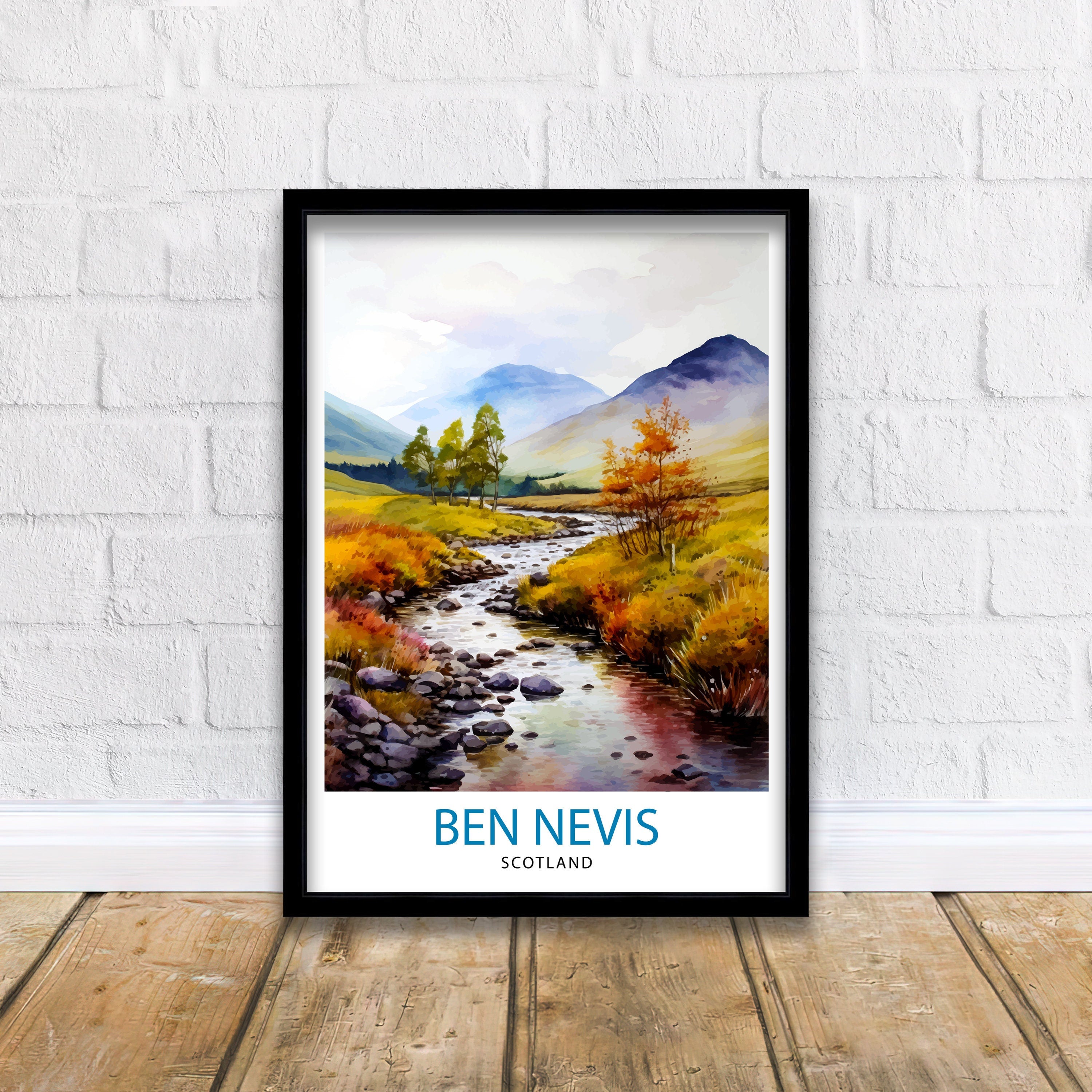 Ben Nevis Print Scottish Mountain Decor Fort William Scotland Wall Art Ben Nevis Summit Poster Scottish Highlands Landscape Artwork Hiking