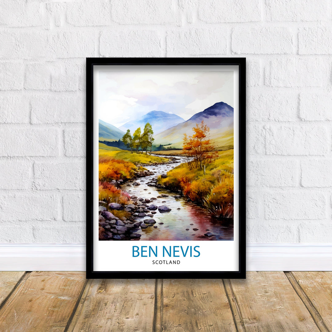 Ben Nevis Poster Scottish Mountain Decor Fort William Scotland Wall Art Ben Nevis Summit Poster Scottish Highlands Landscape Artwork Hiking