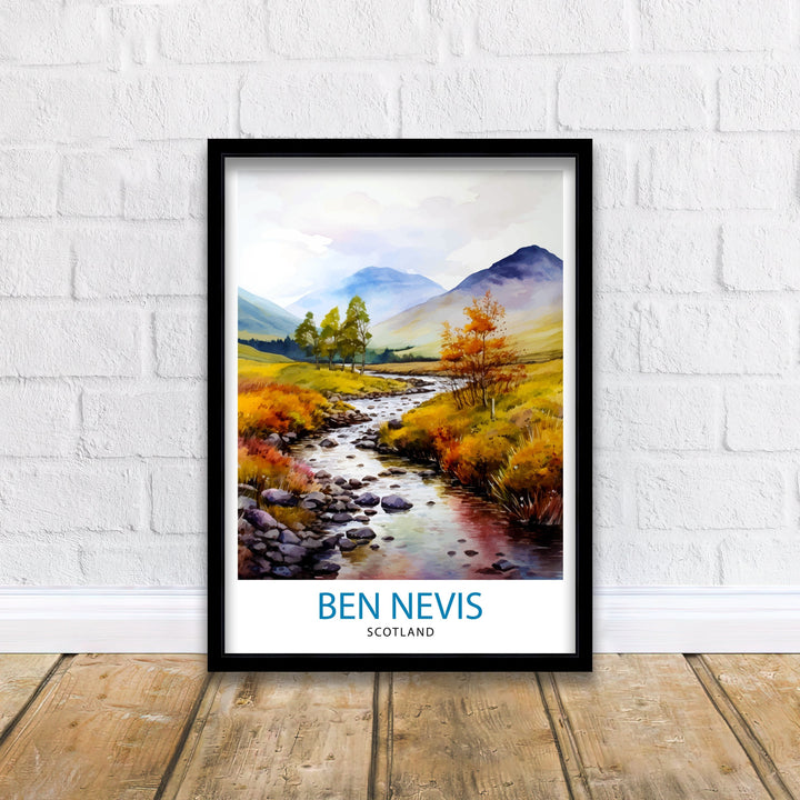 Ben Nevis Poster Scottish Mountain Decor Fort William Scotland Wall Art Ben Nevis Summit Poster Scottish Highlands Landscape Artwork Hiking