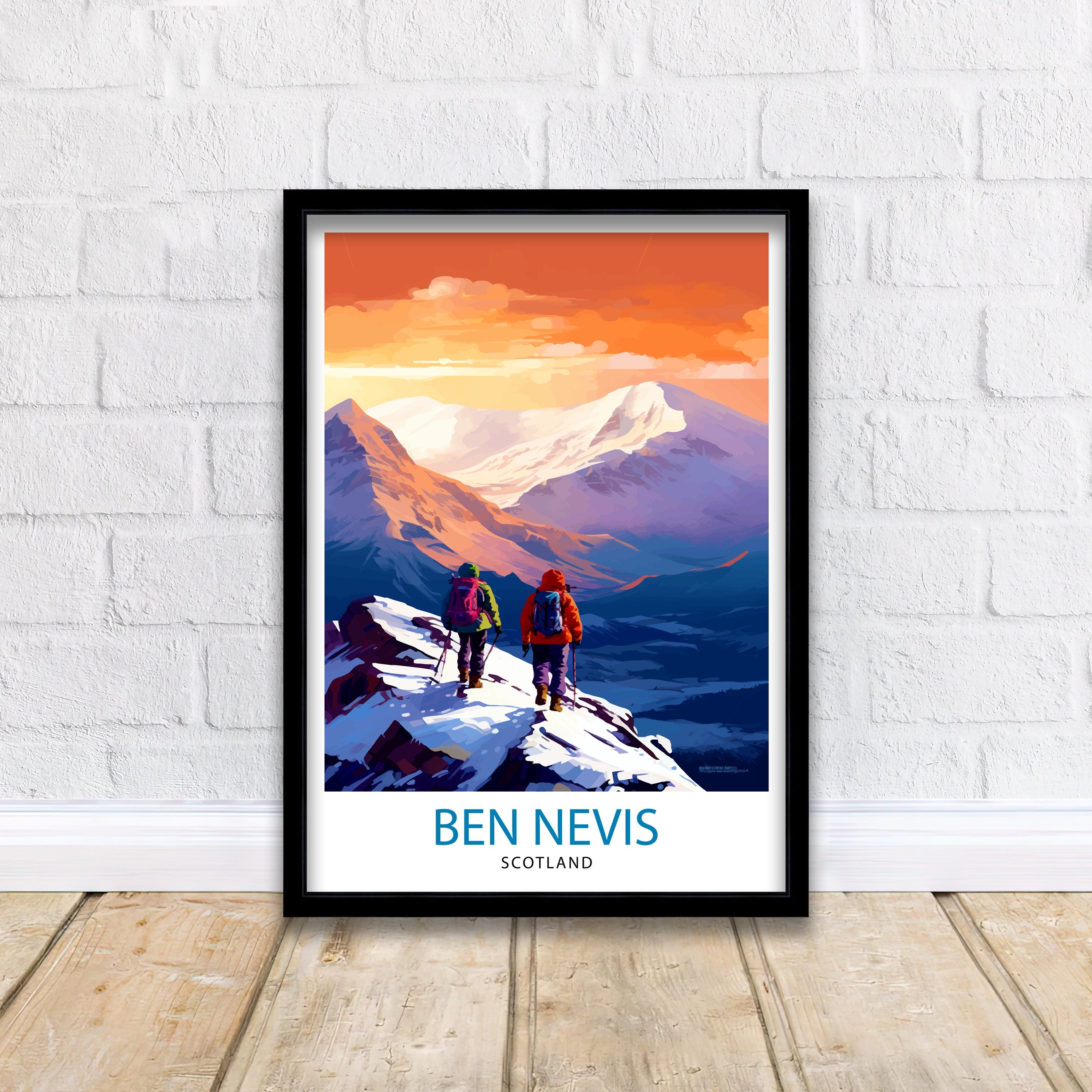 Ben Nevis Print Scottish Mountain Decor Fort William Scotland Wall Art Ben Nevis Summit Poster Scottish Highlands Landscape Artwork Hiking