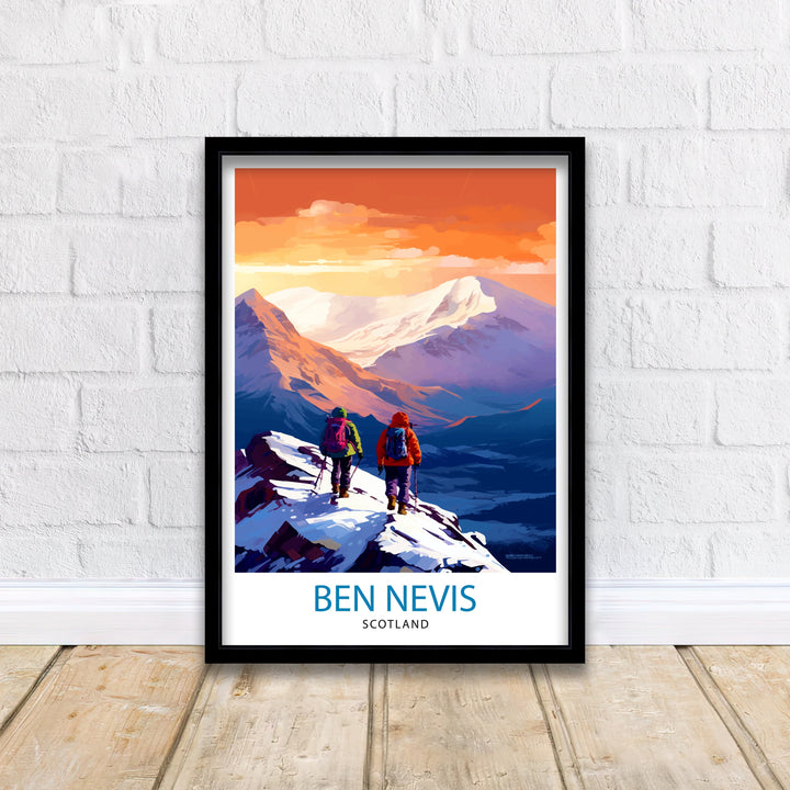 Ben Nevis Poster Scottish Mountain Decor Fort William Scotland Wall Art Ben Nevis Summit Poster Scottish Highlands Landscape Artwork Hiking