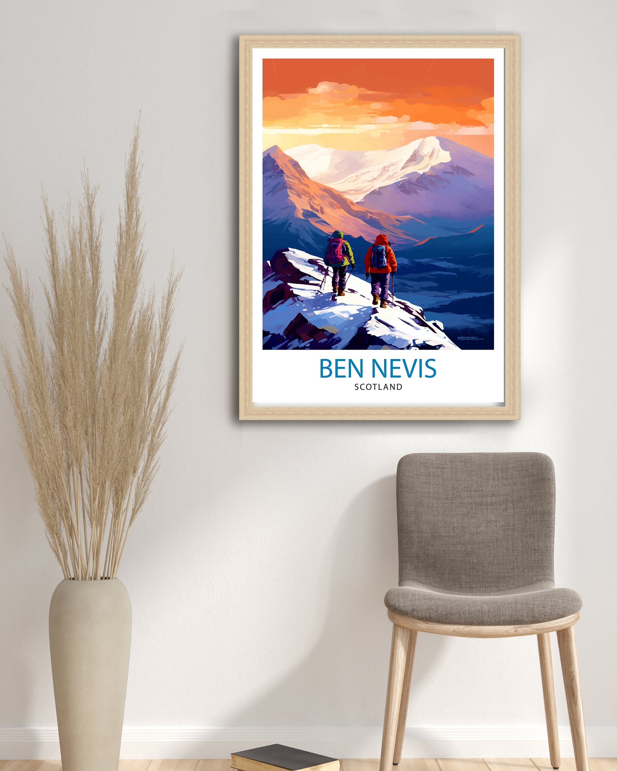 Ben Nevis Print Scottish Mountain Decor Fort William Scotland Wall Art Ben Nevis Summit Poster Scottish Highlands Landscape Artwork Hiking