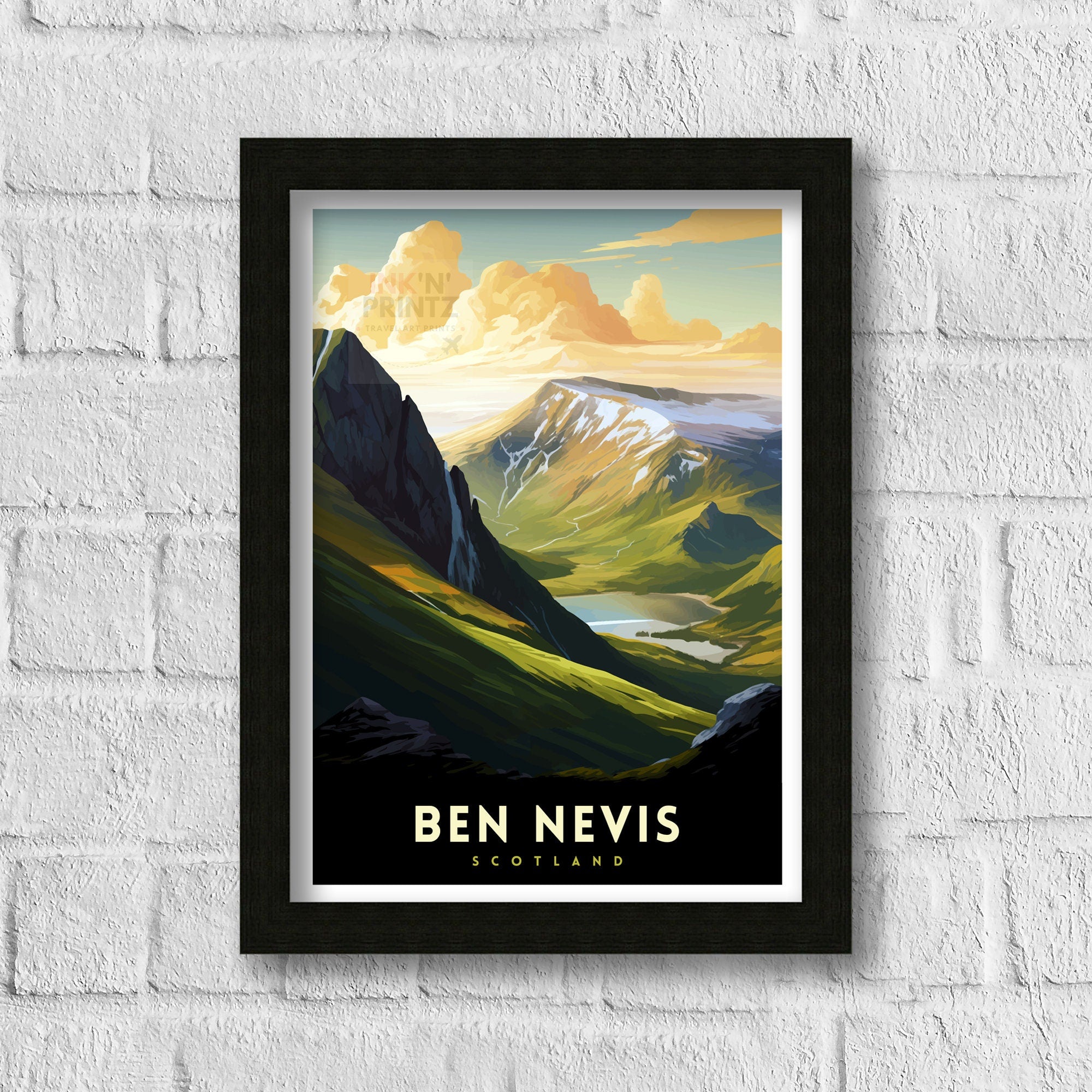 Ben Nevis Print Scottish Mountain Decor Fort William Scotland Wall Art Ben Nevis Summit Poster Scottish Highlands Landscape Artwork Hiking