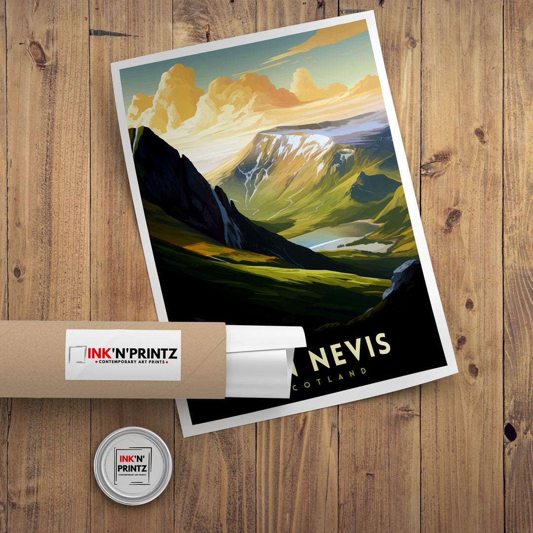 Ben Nevis Poster Scottish Mountain Decor Fort William Scotland Wall Art Ben Nevis Summit Poster Scottish Highlands Landscape Artwork Hiking