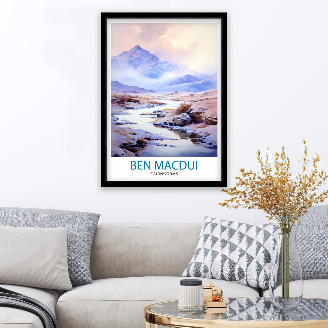 Ben Macdui Poster Cairngorms National Park Poster Scottish Highlands Decor Ben Macdui Summit Artwork Mountain Landscape Hiking Scotland Gift