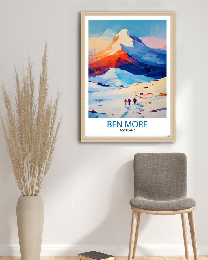 Ben More Scotland Poster Crianlarich Munro Poster Scottish Mountain Art Ben More Hiking Decor Highland Landscape Wall Art Walkers Gift