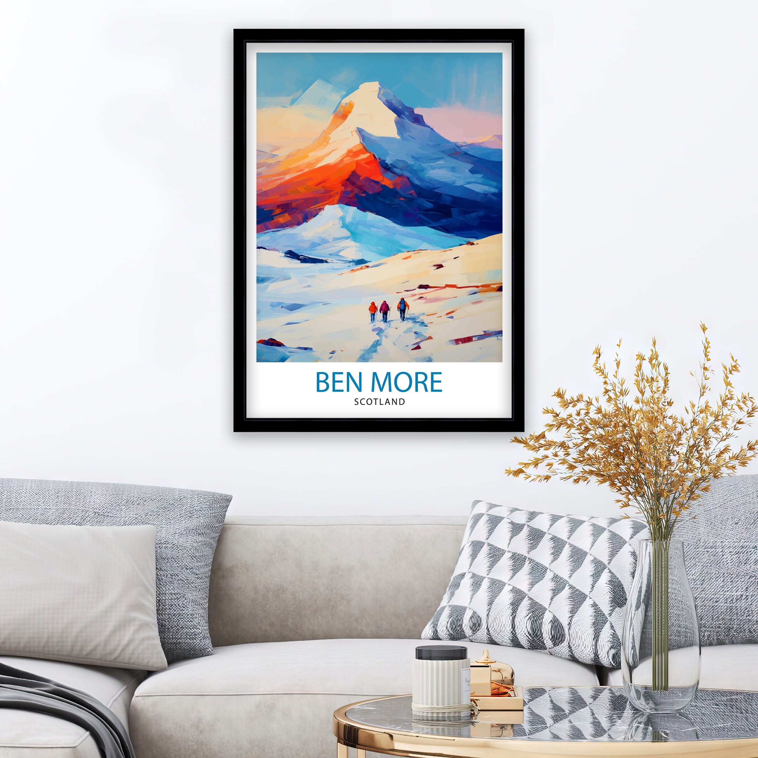 Ben More Scotland Print Crianlarich Munro Poster Scottish Mountain Art Ben More Hiking Decor Highland Landscape Wall Art Walkers Gift