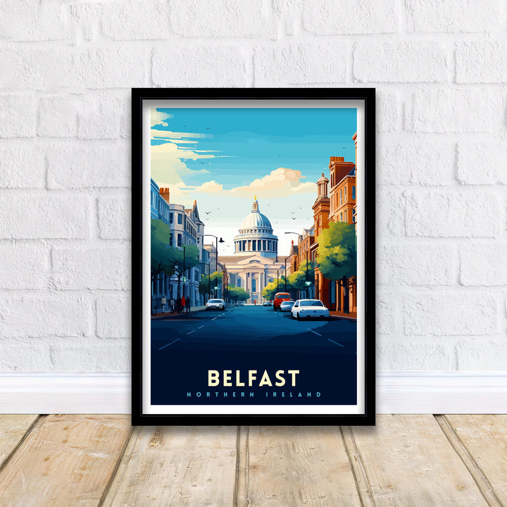 Belfast Northern Ireland Travel Print Belfast Wall Decor Belfast Home Living Decor Belfast Cityscape Illustration Travel Poster Gift