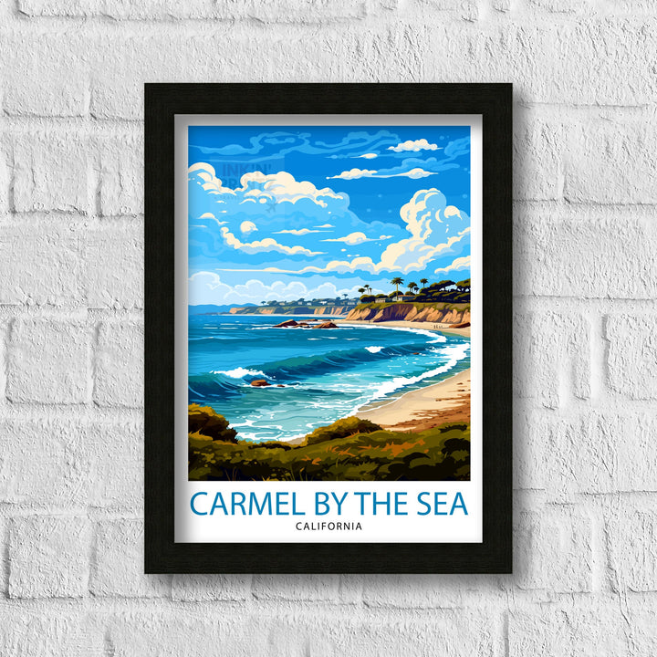 Carmel-by-the-Sea California Travel Print| Carmel Wall Art Home Living Decor Travel Poster Gift for Carmel California Coastal Decor