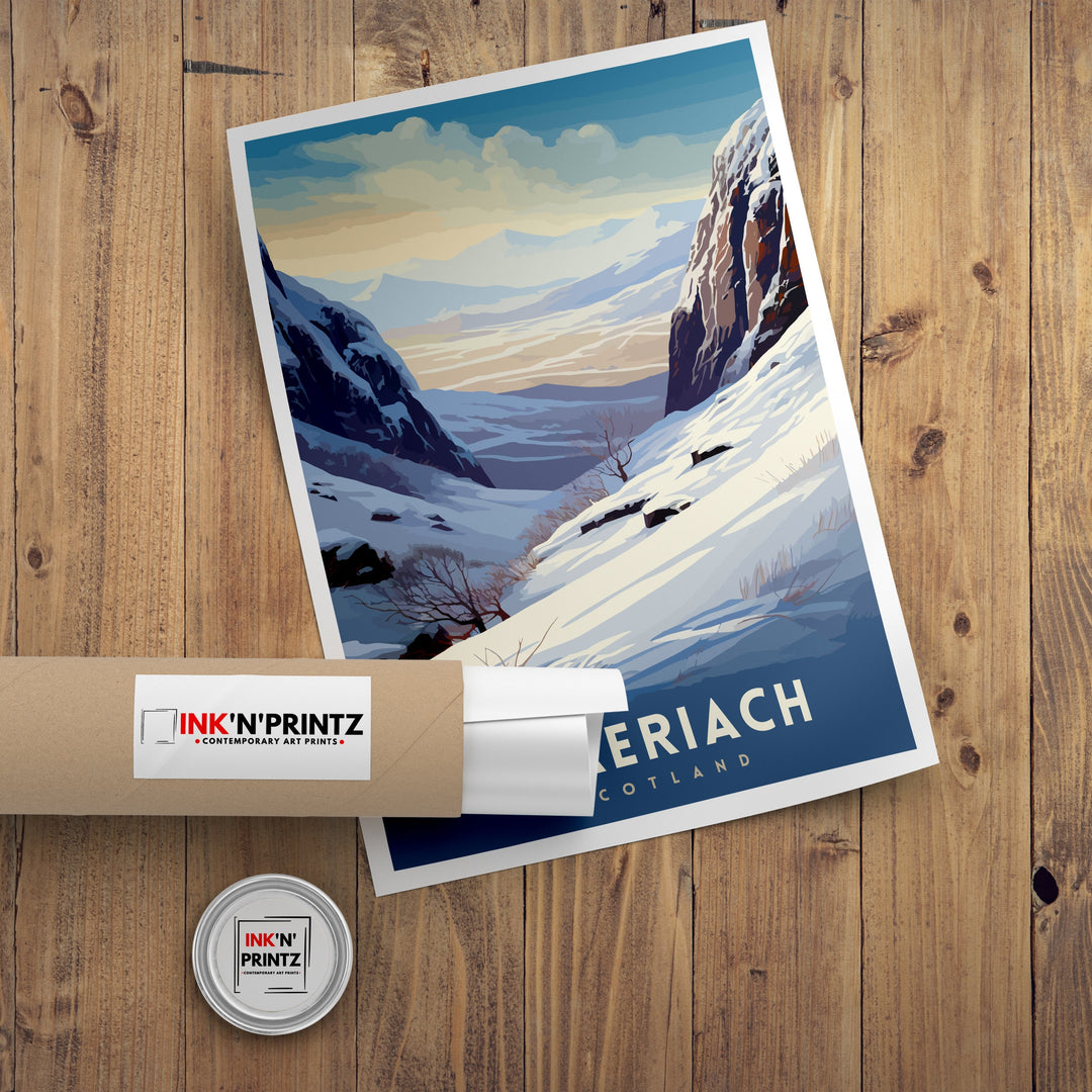 Braeriach Scotland Poster Cairngorms National Park Poster Scottish Mountain Art Braeriach Hiking Decor Highlands Nature Wall Art Walkers Gift