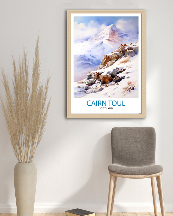 Cairn Toul Poster Scottish Munro Wall Art Cairngorms National Park Decor Highland Mountains Poster Scotland Hiking Enthusiasts Gift