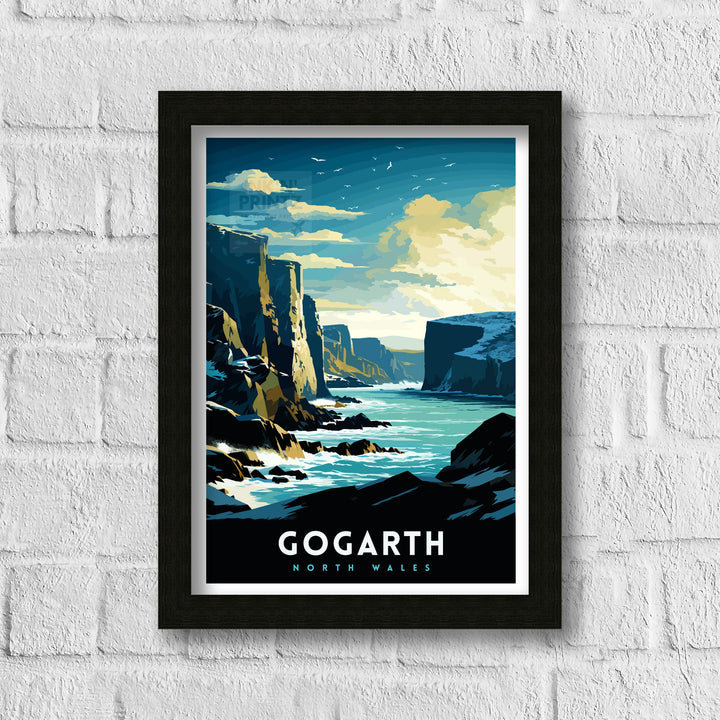 Gogarth North Wales Poster Coastal Cliffs Wall Art Holyhead Sea View Decor Welsh Landscape Poster Climbing Enthusiast Gift