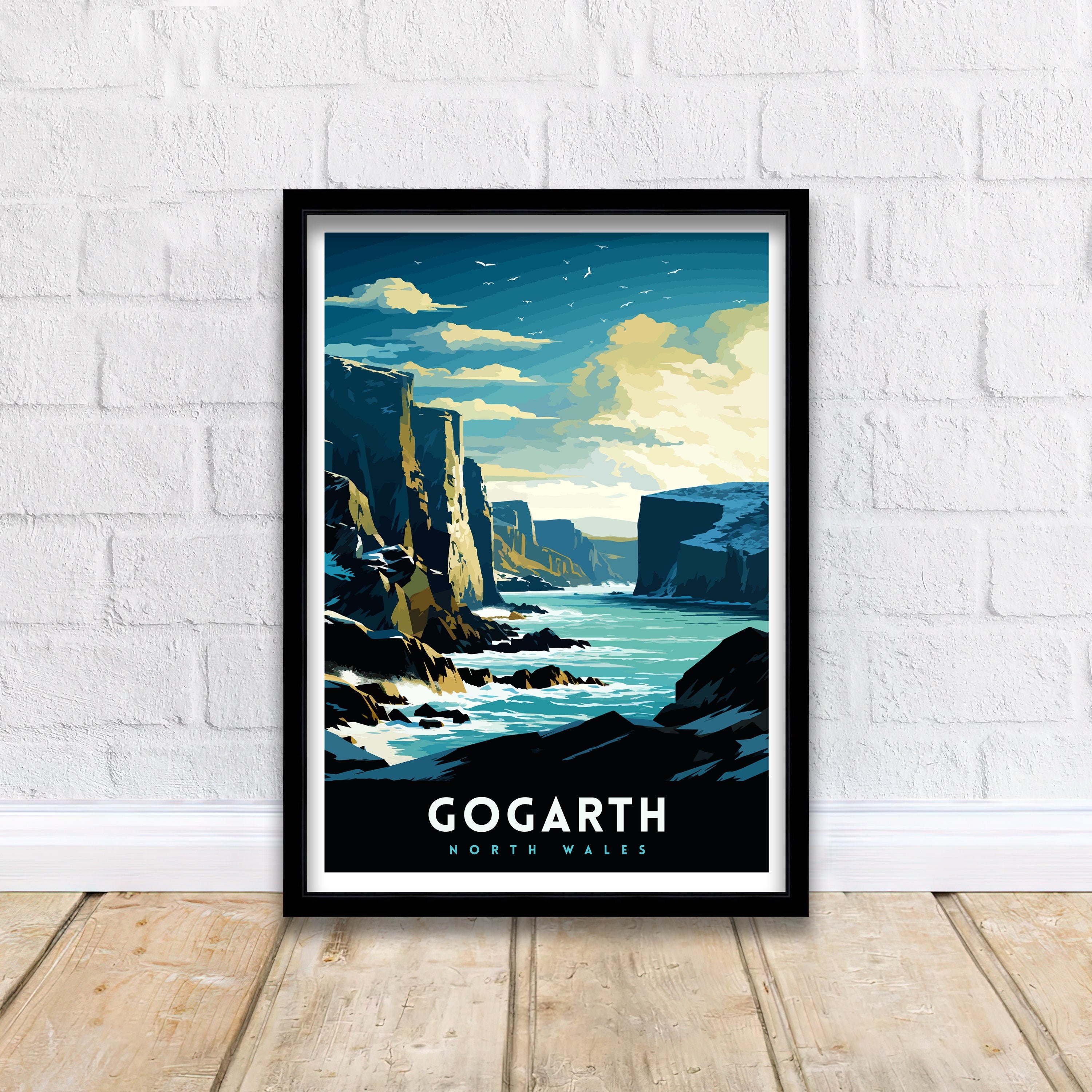 Gogarth North Wales Print Coastal Cliffs Wall Art Holyhead Sea View Decor Welsh Landscape Poster Climbing Enthusiast Gift