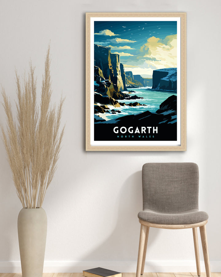 Gogarth North Wales Poster Coastal Cliffs Wall Art Holyhead Sea View Decor Welsh Landscape Poster Climbing Enthusiast Gift