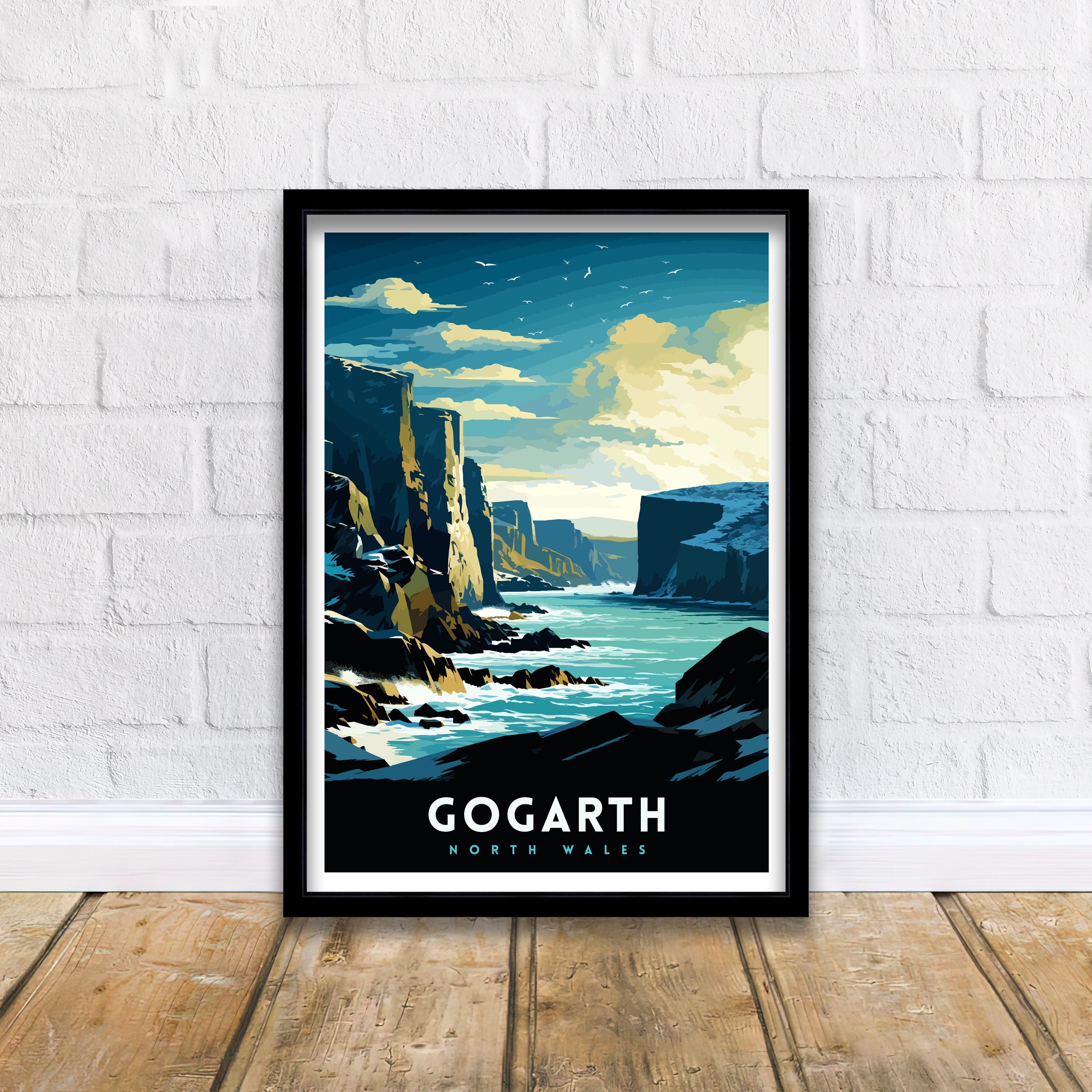 Gogarth North Wales Print Coastal Cliffs Wall Art Holyhead Sea View Decor Welsh Landscape Poster Climbing Enthusiast Gift
