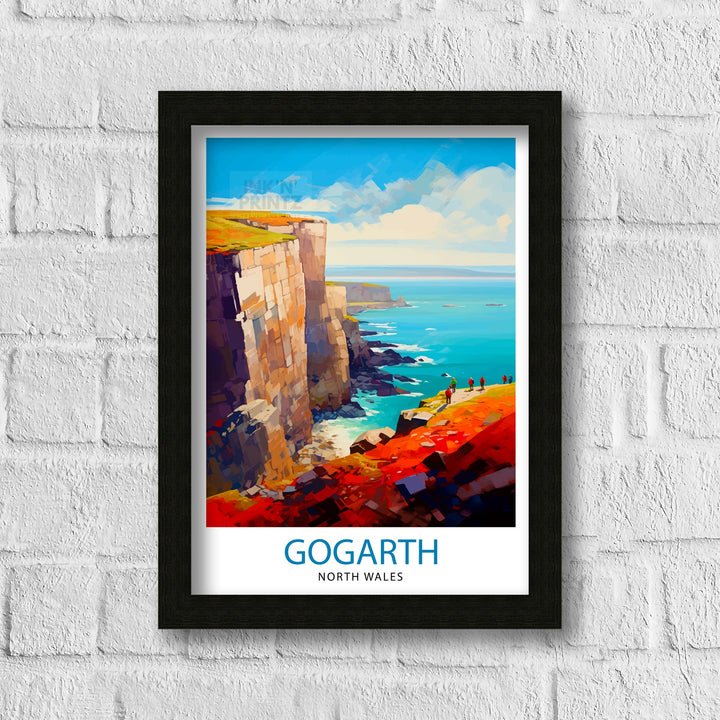 Gogarth North Wales Poster Coastal Cliffs Wall Art Holyhead Sea View Decor Welsh Landscape Poster Climbing Enthusiast Gift