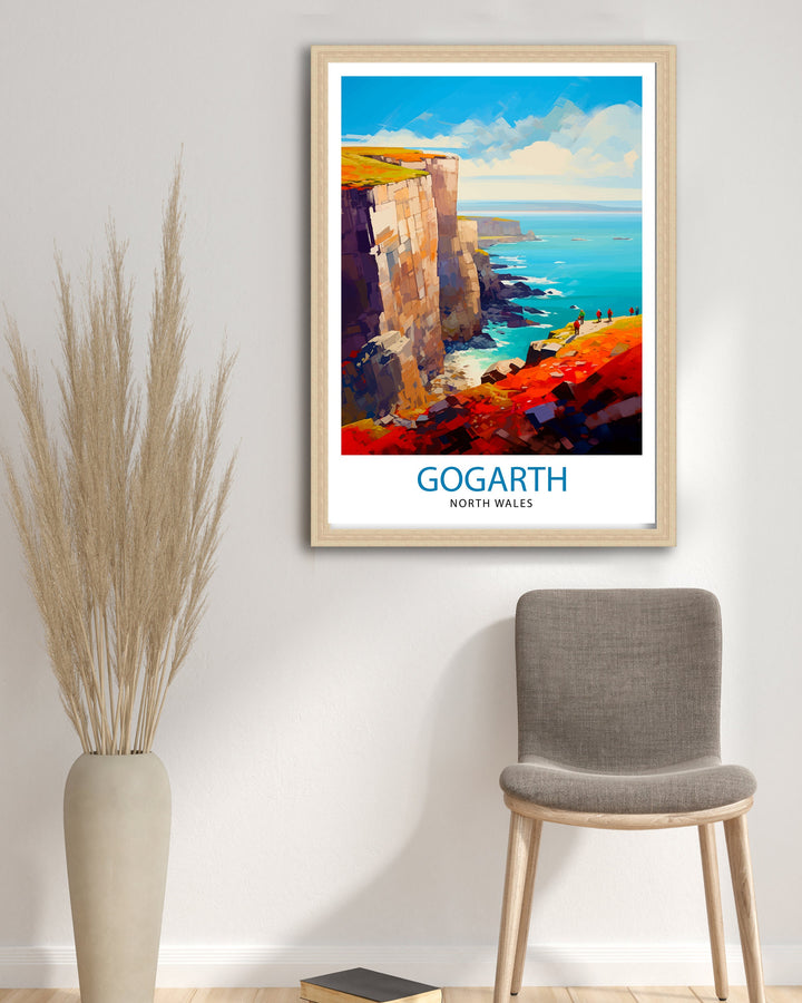 Gogarth North Wales Poster Coastal Cliffs Wall Art Holyhead Sea View Decor Welsh Landscape Poster Climbing Enthusiast Gift