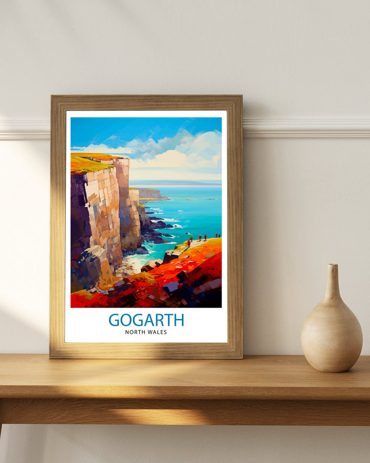 Gogarth North Wales Poster Coastal Cliffs Wall Art Holyhead Sea View Decor Welsh Landscape Poster Climbing Enthusiast Gift