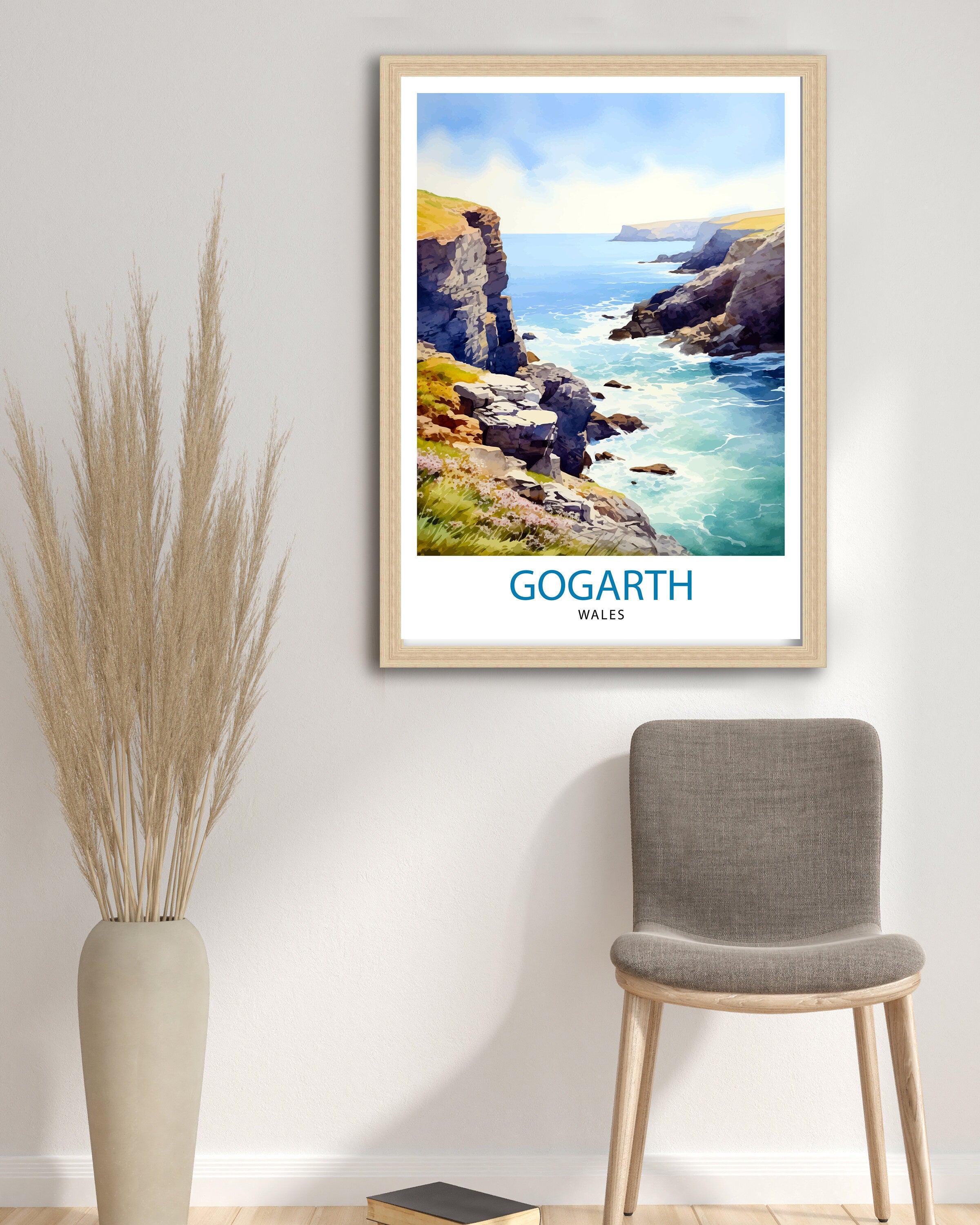 Gogarth North Wales Print Coastal Cliffs Wall Art Holyhead Sea View Decor Welsh Landscape Poster Climbing Enthusiast Gift