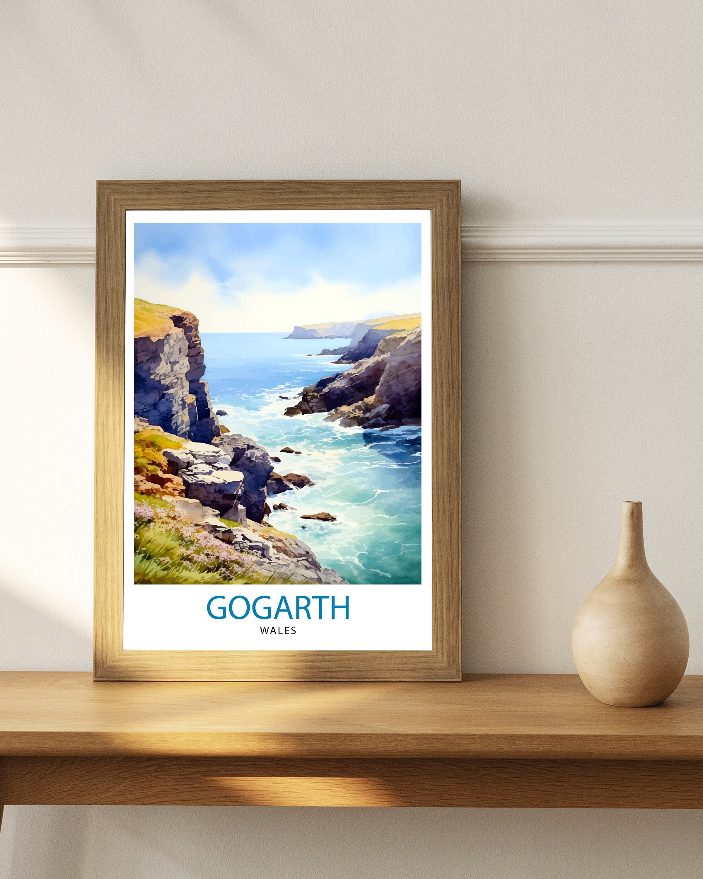 Gogarth North Wales Print Coastal Cliffs Wall Art Holyhead Sea View Decor Welsh Landscape Poster Climbing Enthusiast Gift