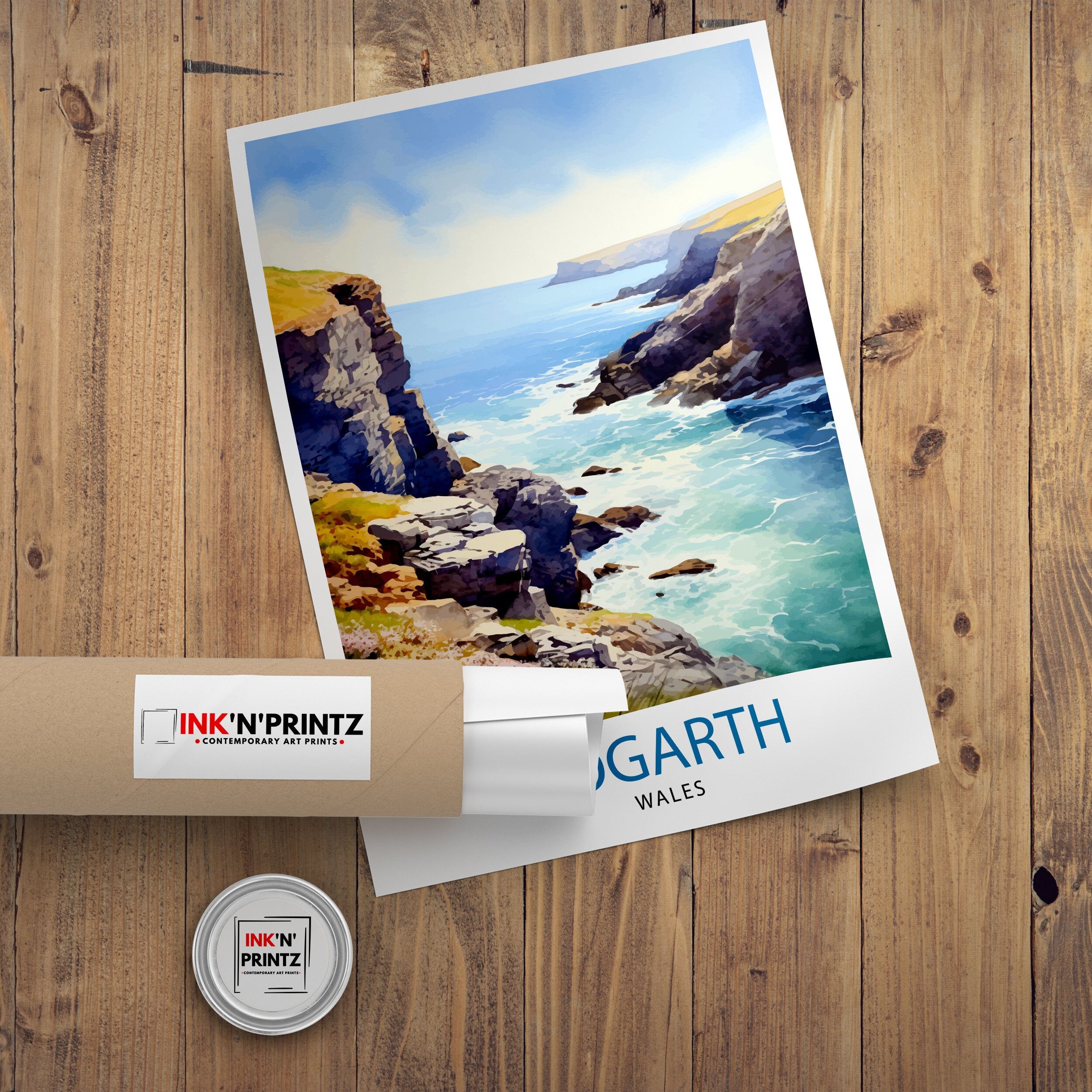 Gogarth North Wales Print Coastal Cliffs Wall Art Holyhead Sea View Decor Welsh Landscape Poster Climbing Enthusiast Gift