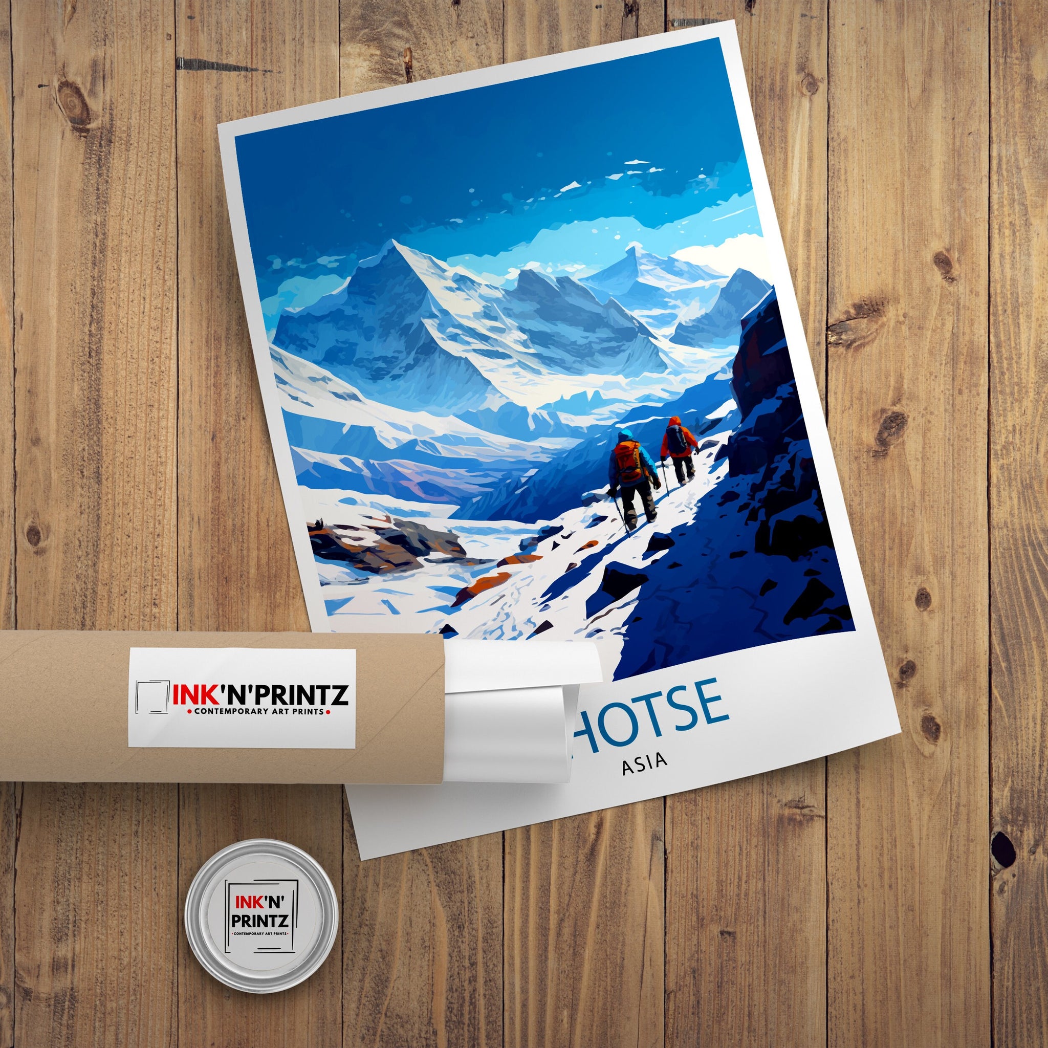K2 Mountain Print Karakoram Range Artwork Climbers K2 Poster Pakistan Landscape Decor K2 Summit Wall Art Mountaineering Gift
