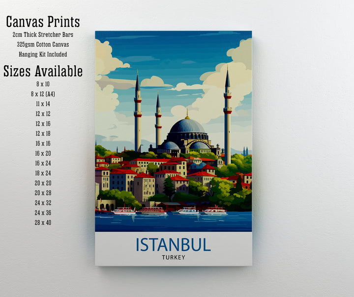 Istanbul Turkey Travel Poster Istanbul Wall Art Turkey Illustration Istanbul Travel Poster Turkey Home Decor Gift for Travelers