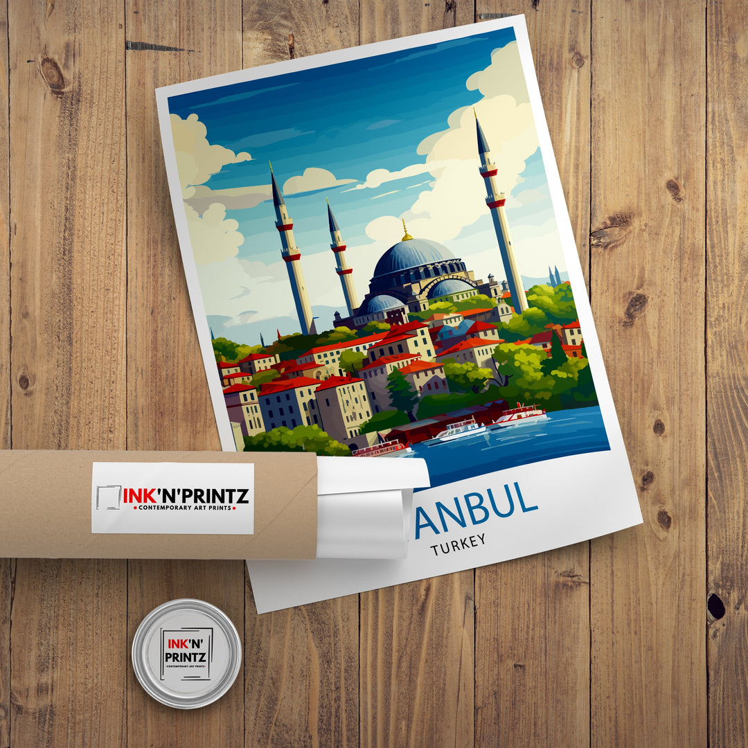 Istanbul Turkey Travel Poster Istanbul Wall Art Turkey Illustration Istanbul Travel Poster Turkey Home Decor Gift for Travelers