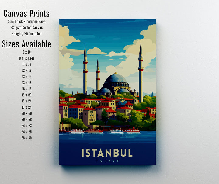 Istanbul Turkey Travel Poster Istanbul Wall Art Turkey Illustration Istanbul Travel Poster Turkey Home Decor Gift for Travelers