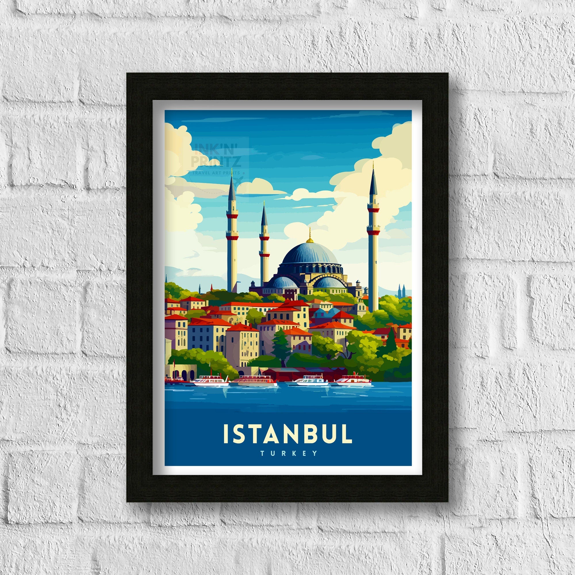 Istanbul Turkey Travel Print Istanbul Wall Art Turkey Illustration Istanbul Travel Poster Turkey Home Decor Gift for Travelers