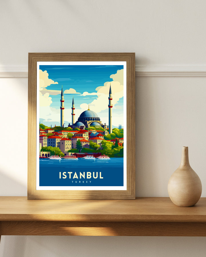 Istanbul Turkey Travel Poster Istanbul Wall Art Turkey Illustration Istanbul Travel Poster Turkey Home Decor Gift for Travelers