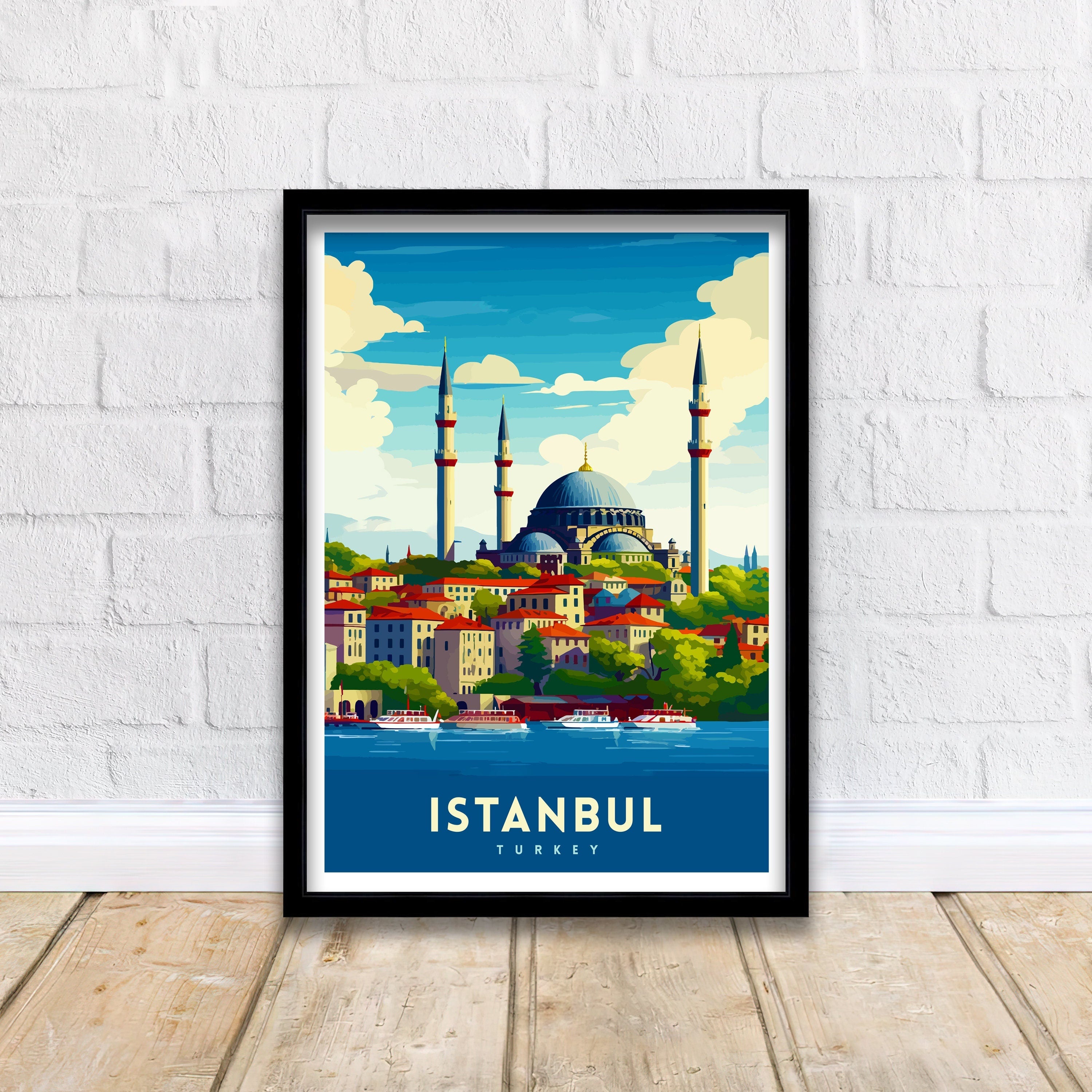 Istanbul Turkey Travel Print Istanbul Wall Art Turkey Illustration Istanbul Travel Poster Turkey Home Decor Gift for Travelers