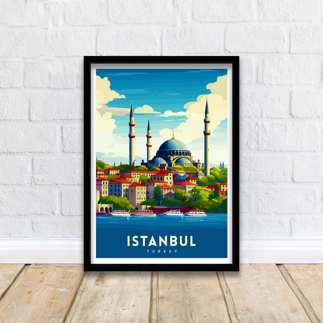 Istanbul Turkey Travel Poster Istanbul Wall Art Turkey Illustration Istanbul Travel Poster Turkey Home Decor Gift for Travelers