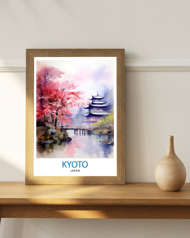 Kyoto Japan Travel Poster Kyoto