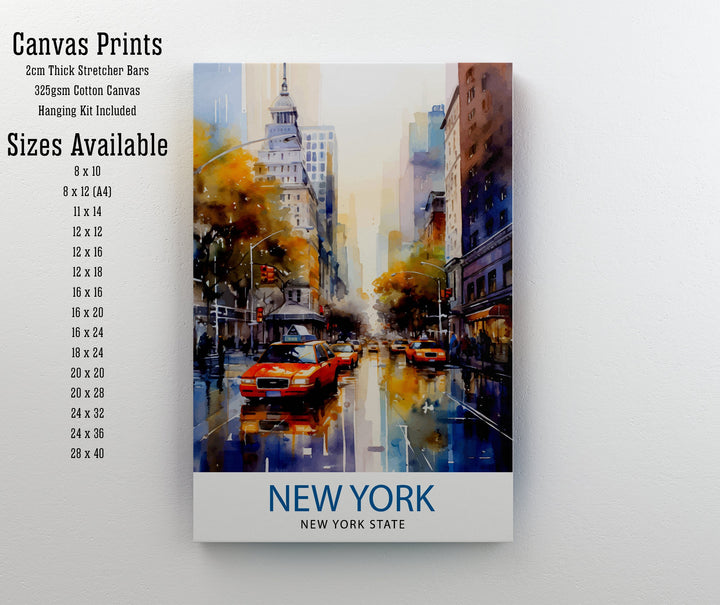New York City Travel Print| New York Wall Art NYC Illustration Travel Poster Gift for New York Home Decor