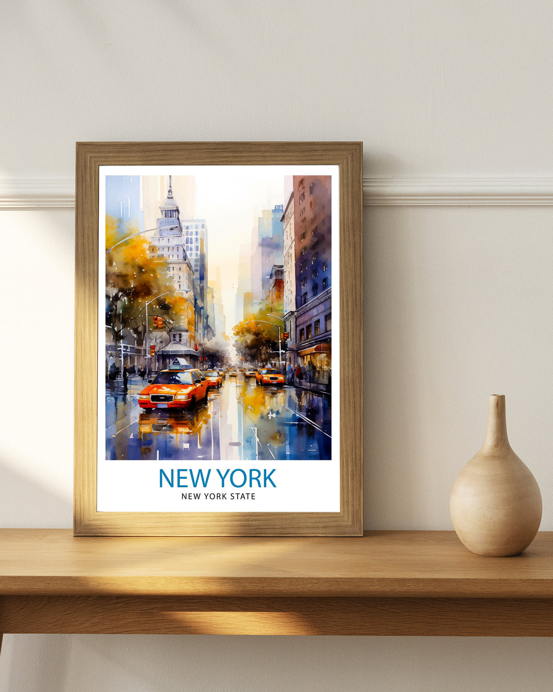 New York City Travel Print| New York Wall Art NYC Illustration Travel Poster Gift for New York Home Decor