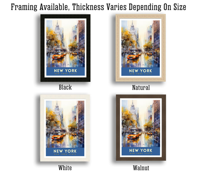 New York City Travel Print| New York Wall Art NYC Illustration Travel Poster Gift for New York Home Decor