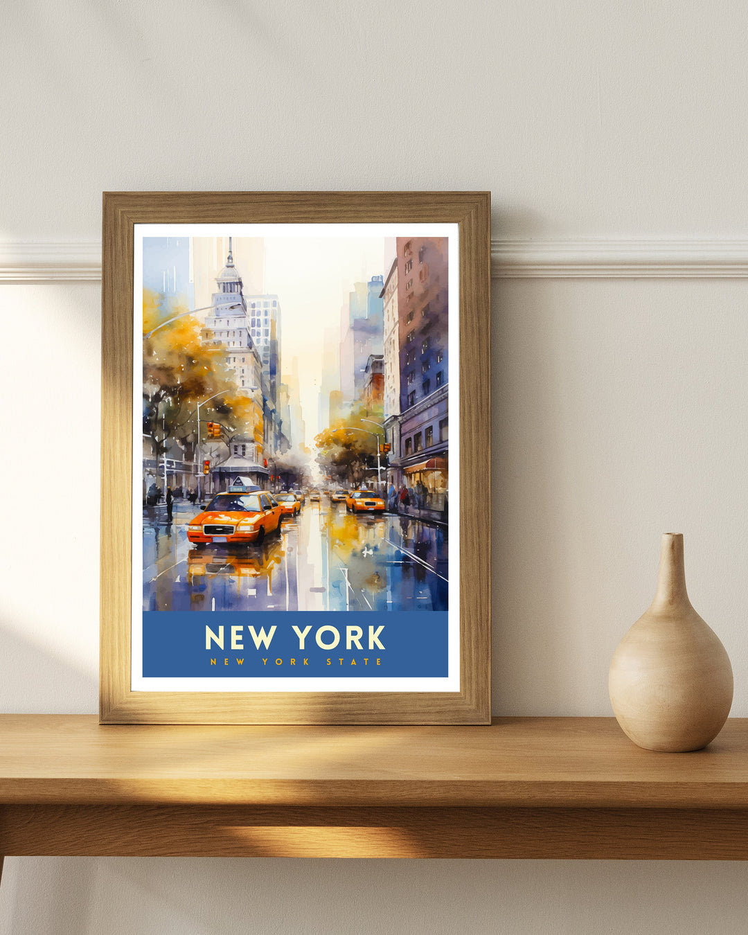 New York City Travel Print| New York Wall Art NYC Illustration Travel Poster Gift for New York Home Decor