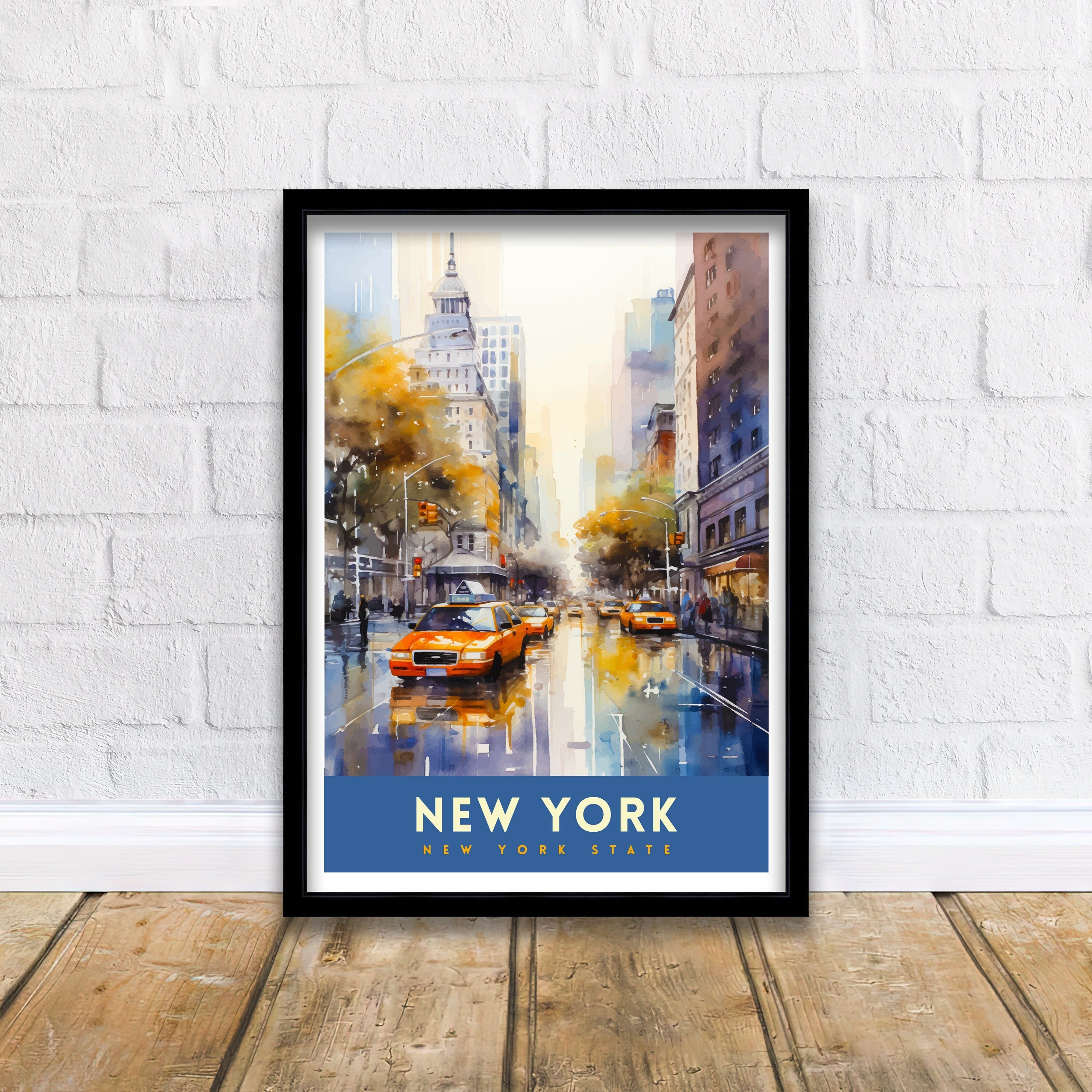 New York City Travel Print| New York Wall Art NYC Illustration Travel Poster Gift for New York Home Decor