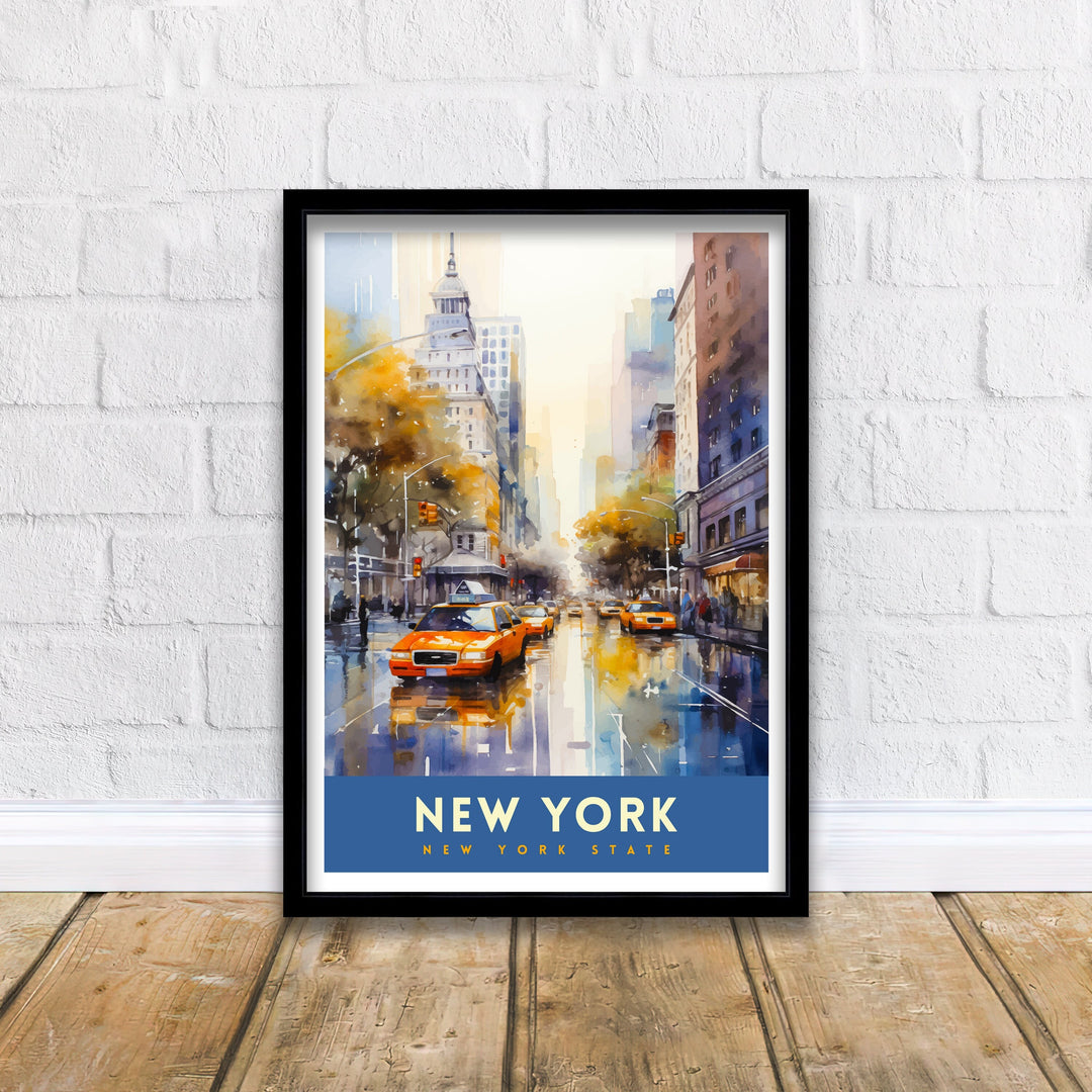 New York City Travel Print| New York Wall Art NYC Illustration Travel Poster Gift for New York Home Decor