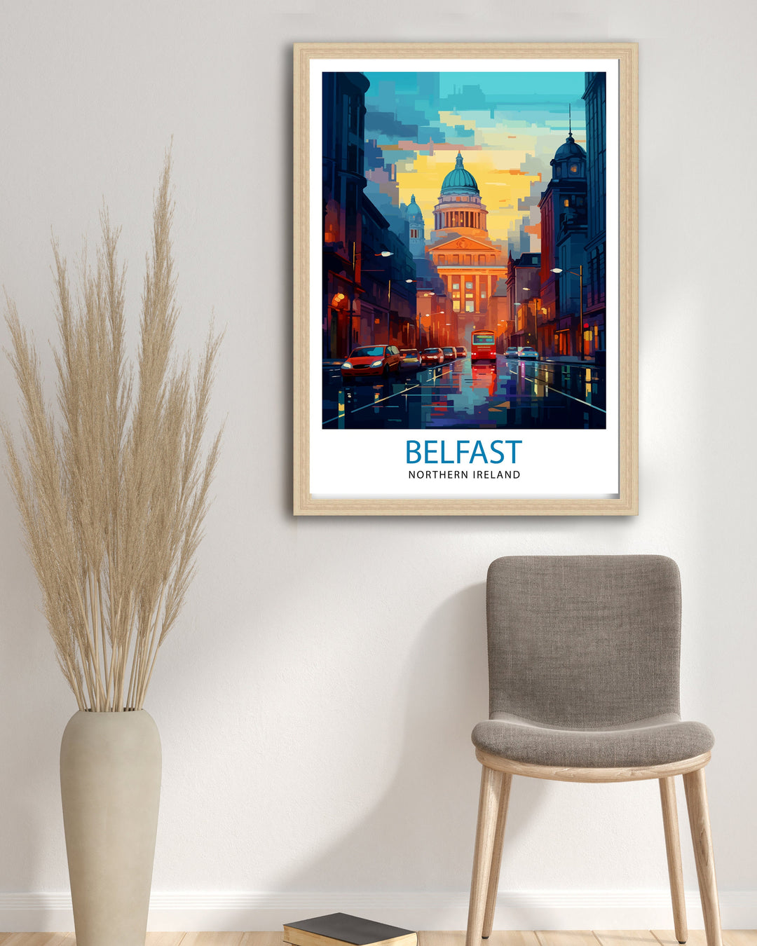 Belfast Northern Ireland Travel Print Belfast Wall Decor Belfast Home Living Decor Belfast Cityscape Illustration Travel Poster Gift
