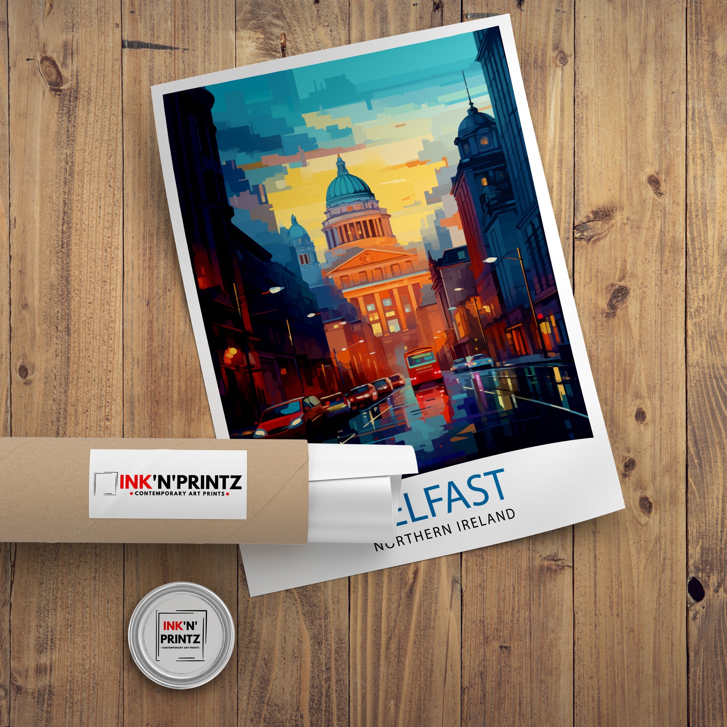Belfast Northern Ireland Travel Print Belfast Wall Decor Belfast Home Living Decor Belfast Cityscape Illustration Travel Poster Gift