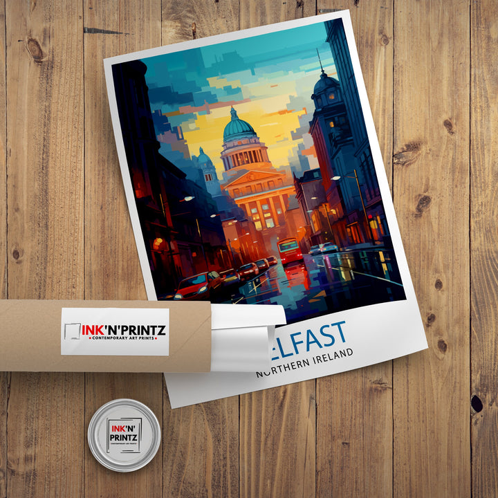 Belfast Northern Ireland Travel Print Belfast Wall Decor Belfast Home Living Decor Belfast Cityscape Illustration Travel Poster Gift