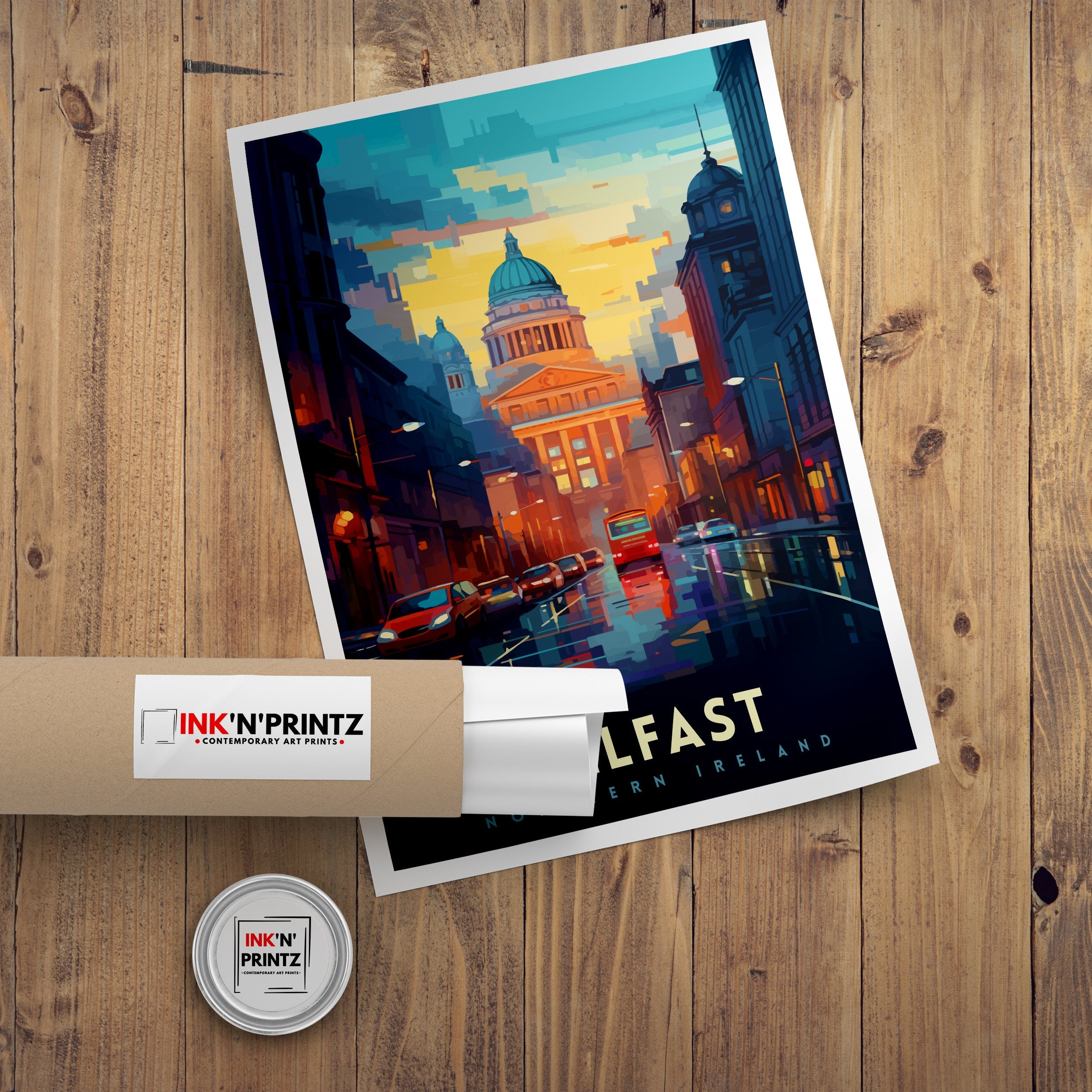 Belfast Northern Ireland Travel Print Belfast Wall Decor Belfast Home Living Decor Belfast Cityscape Illustration Travel Poster Gift