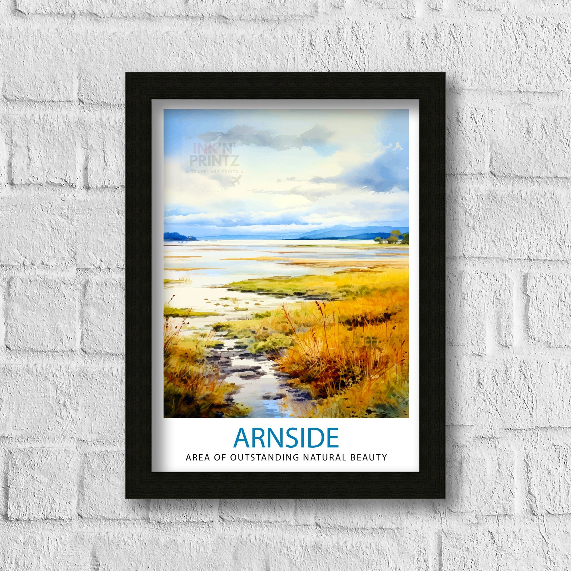 Arnside AONB Print Area of Outstanding Natural Beauty Art Arnside Knott Poster Cumbria Coastline Wall Decor UK Nature Reserve Artwork