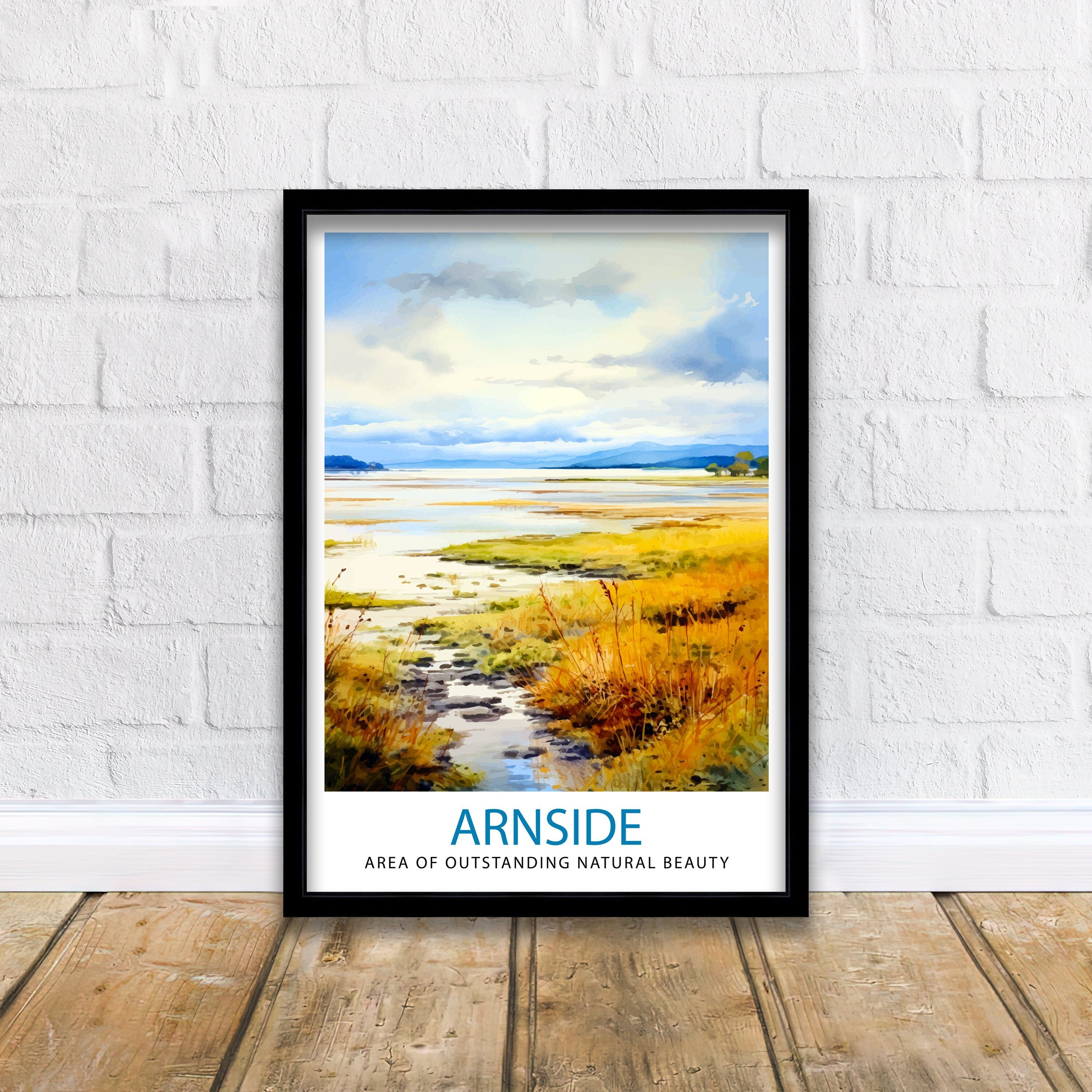 Arnside AONB Print Area of Outstanding Natural Beauty Art Arnside Knott Poster Cumbria Coastline Wall Decor UK Nature Reserve Artwork